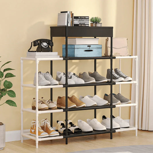 5-Layer Double Row Shoe Rack – Large Capacity Storage Organizer - Clarify.pk
