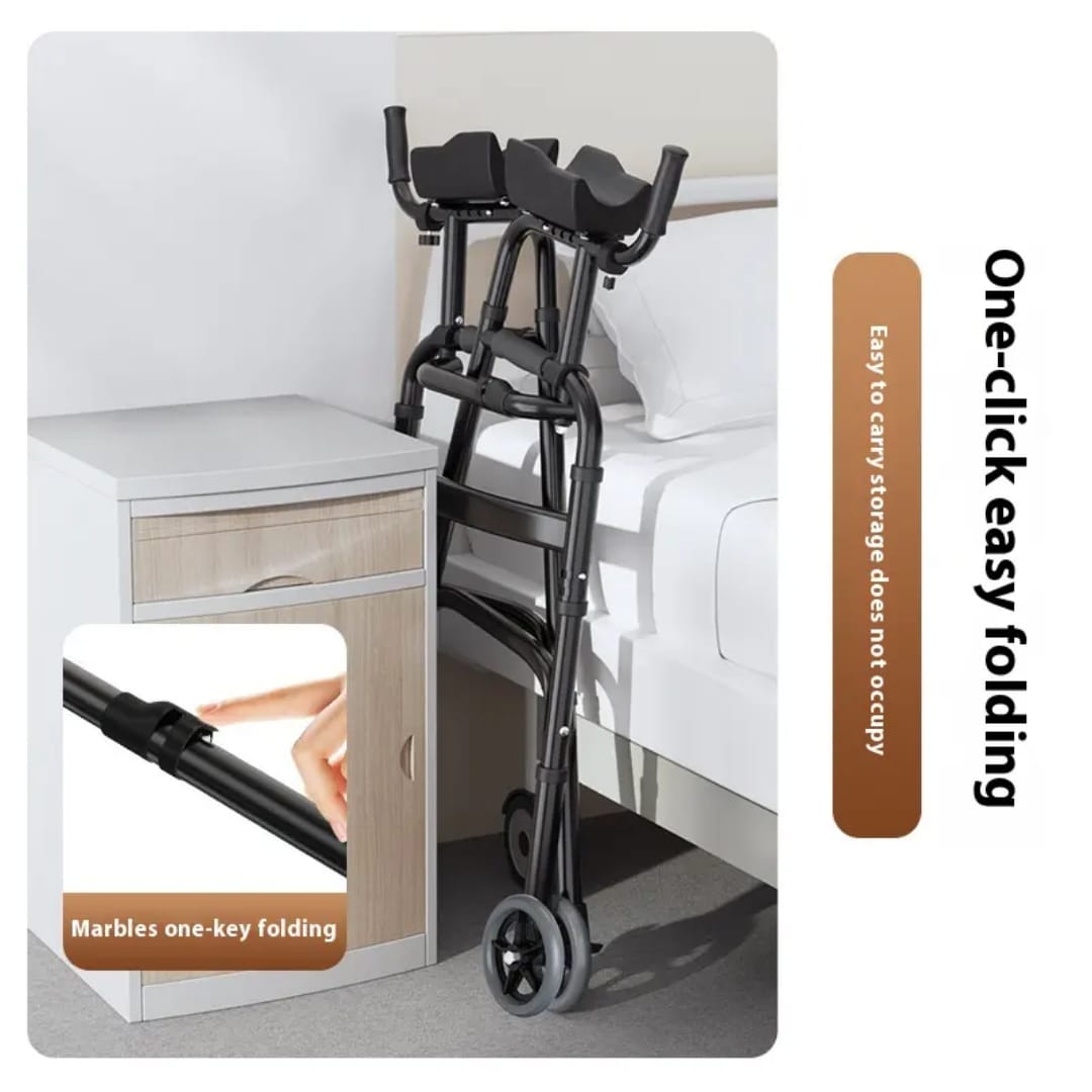Adult Rehabilitation Walking Aid - Arm Support Roller Walker for Disabled & Elderly