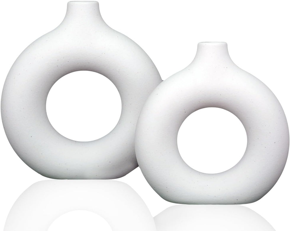 Minimalist Plastic Vase - Modern Shelf Decor (each)