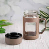 Minimalist Glass Tumbler with Bamboo Lid & Glass Straw (Random Color)
