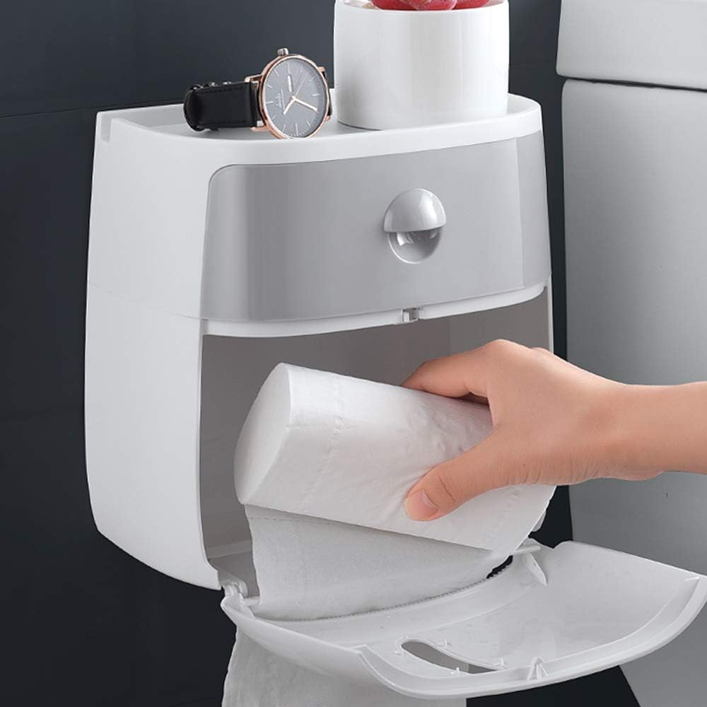 ECOCO Double-Layer Tissue Box & Stationery Storage Organizer