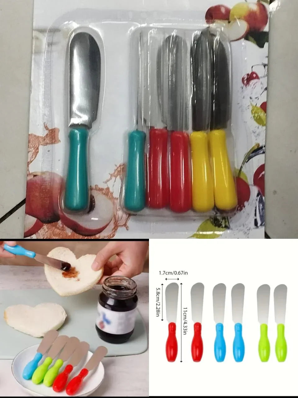 6pcs سٹینلیس سٹیل بٹر نائف سیٹ – ہموار اسپریڈرز