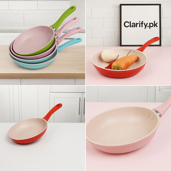 Colored Non-Stick Fry Pan – Durable Cooking Pan for Everyday Use - Clarify.pk