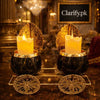 Luxury Black & Gold Double Candle Holder for Home Décor - Clarify.pk