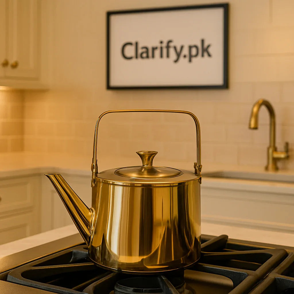 Golden Stainless Steel Tea & Water Kettle – Premium Quality - Clarify.pk