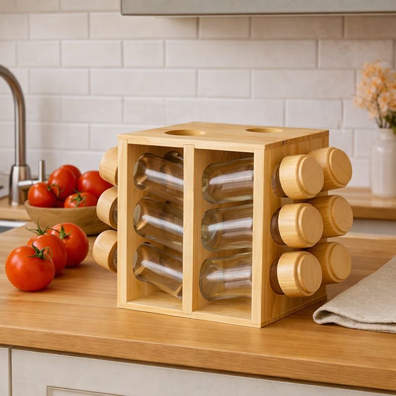 Shengya Wooden Rotating Spice Rack MJ