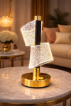 Luxury LED Rechargeable Spiral Table Lamp - Modern Crystal Texture Night Light - Trenducts.pk