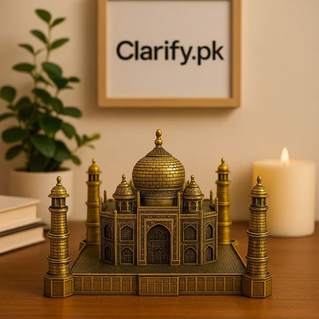 Metal Taj Mahal Model – Premium Home & Office Decorative Showpiece (Small) - Clarify.pk