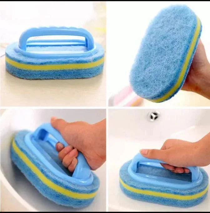 Plastic Magic Sponge with Handle - Powerful Cleaning Assistant for Effortless Scrubbing