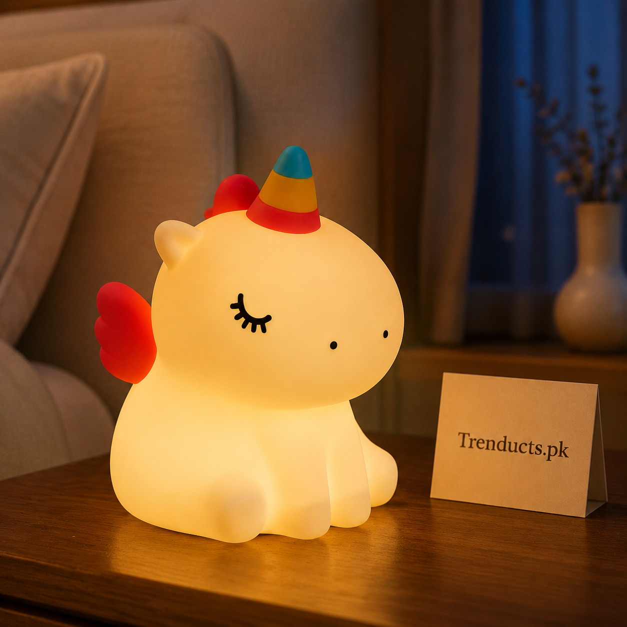 Unicorn LED Night Light – Multicolour Silicone Touch Lamp