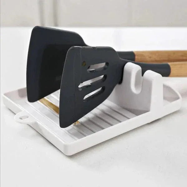 4-Step Spoon and Lid Holder Kitchen Organizer Stand for Efficient Storage - Clarify.pk