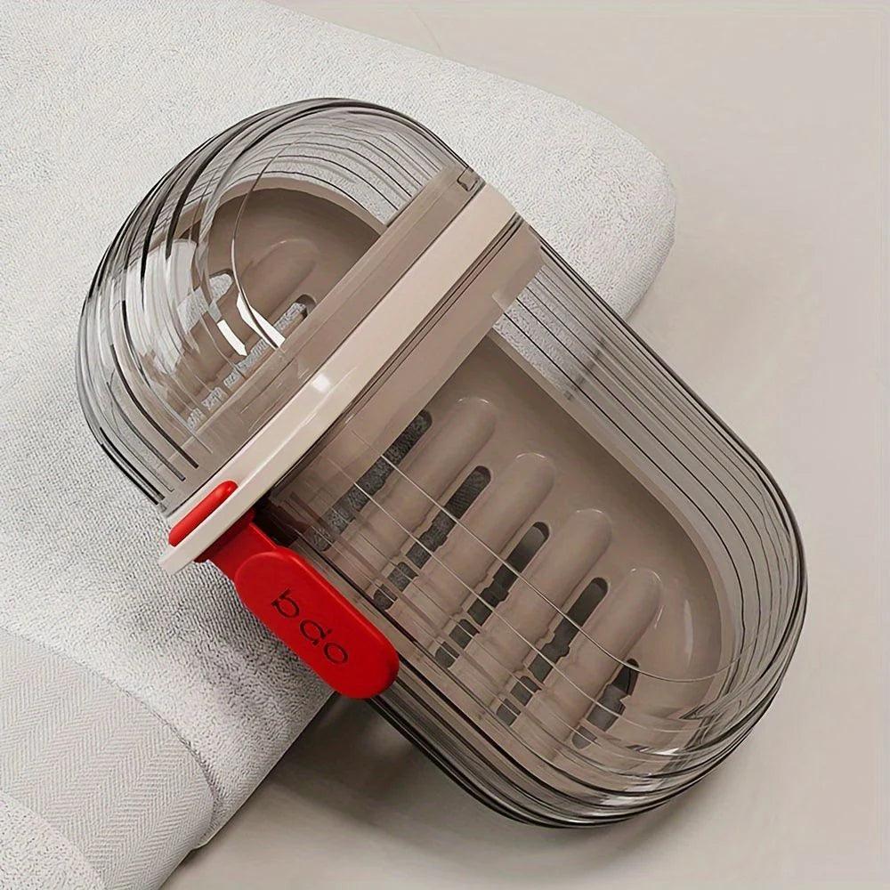 Portable Soap Dish with Drainage - Travel-Friendly Design - Clarify.pk