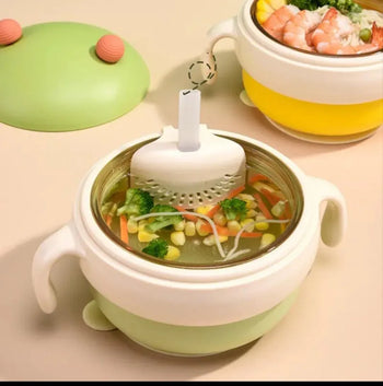 Bamboo Fibre Stainless Steel Soup Bowl with Lid - Clarify.pk