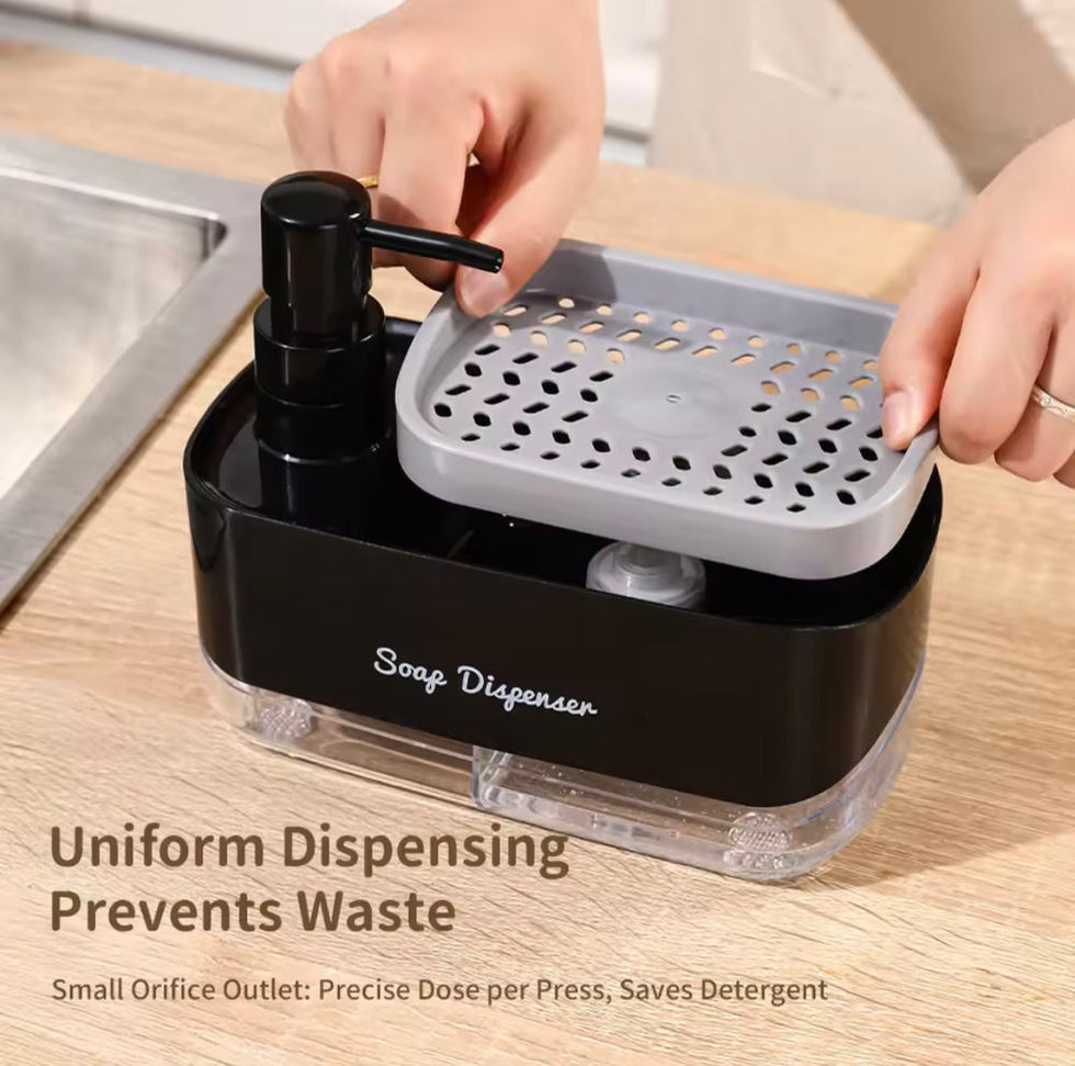 2-in-1 Soap Dispenser with Sponge Dispenser Holder – Kitchen Sink Organiser