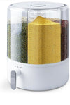 360° Rotating Grain Dispenser, Multi Grain Dispenser Bucket, Moisture Proof Cuisine Organizer, Rotary Partition Sealed Jar, Measuring Container Kitchen Grains Rice Storage Bucket Food Organizer