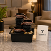 Three-Bowl Zen Waterfall Mini Fountain with Pebbles