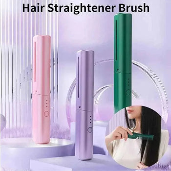 Cordless rechargeable hair straightener comb for travel | Trenducts.pk