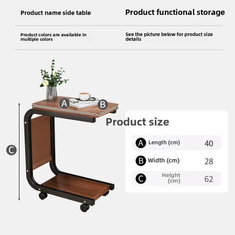 Wooden Sliding Table - Smart Space-Saving Side Table