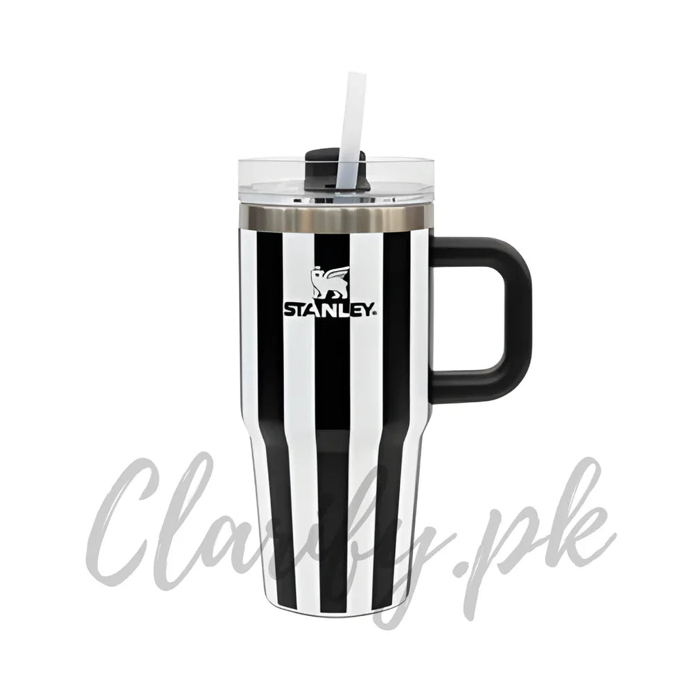 Stanley Style Black Striped Tumbler – Premium Quality - Clarify.pk