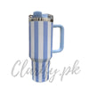 Premium Sky Blue Stripe 40oz Tumbler – 1200ml Water Bottle - Clarify.pk