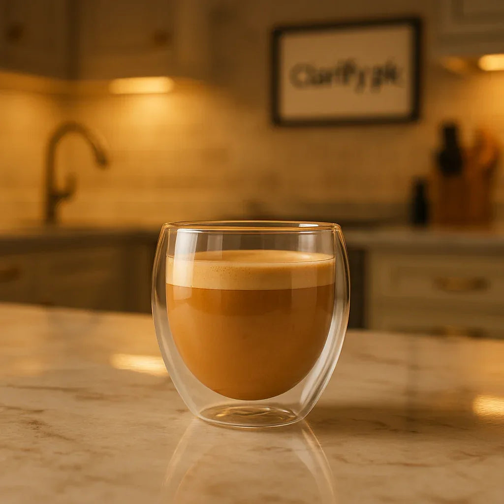 Waist Shape Glass Cup 250ml (High Quality) - Clarify.pk