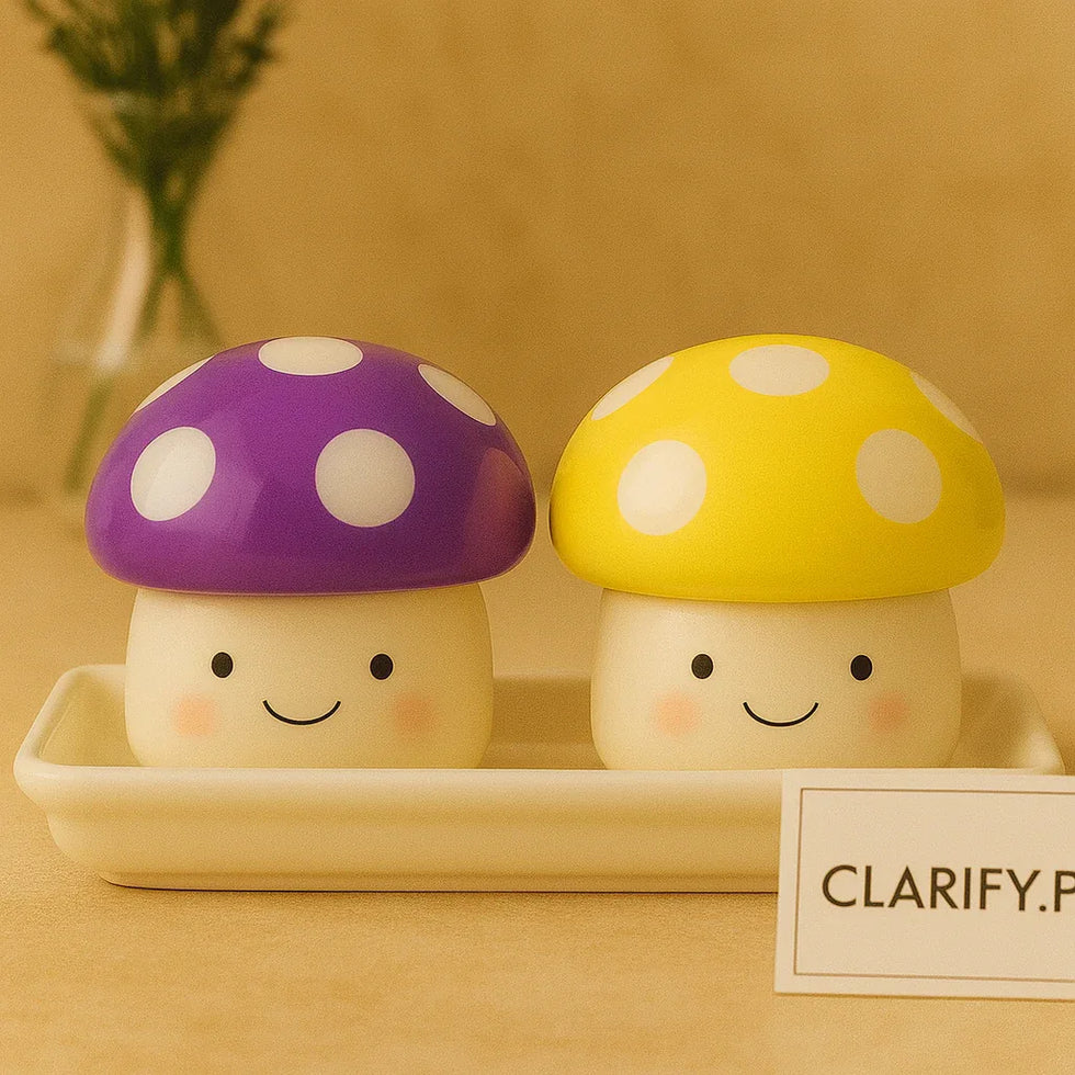 Mushroom Salt & Pepper Shaker Set – Cute Ceramic Kitchen Table Décor - Clarify.pk