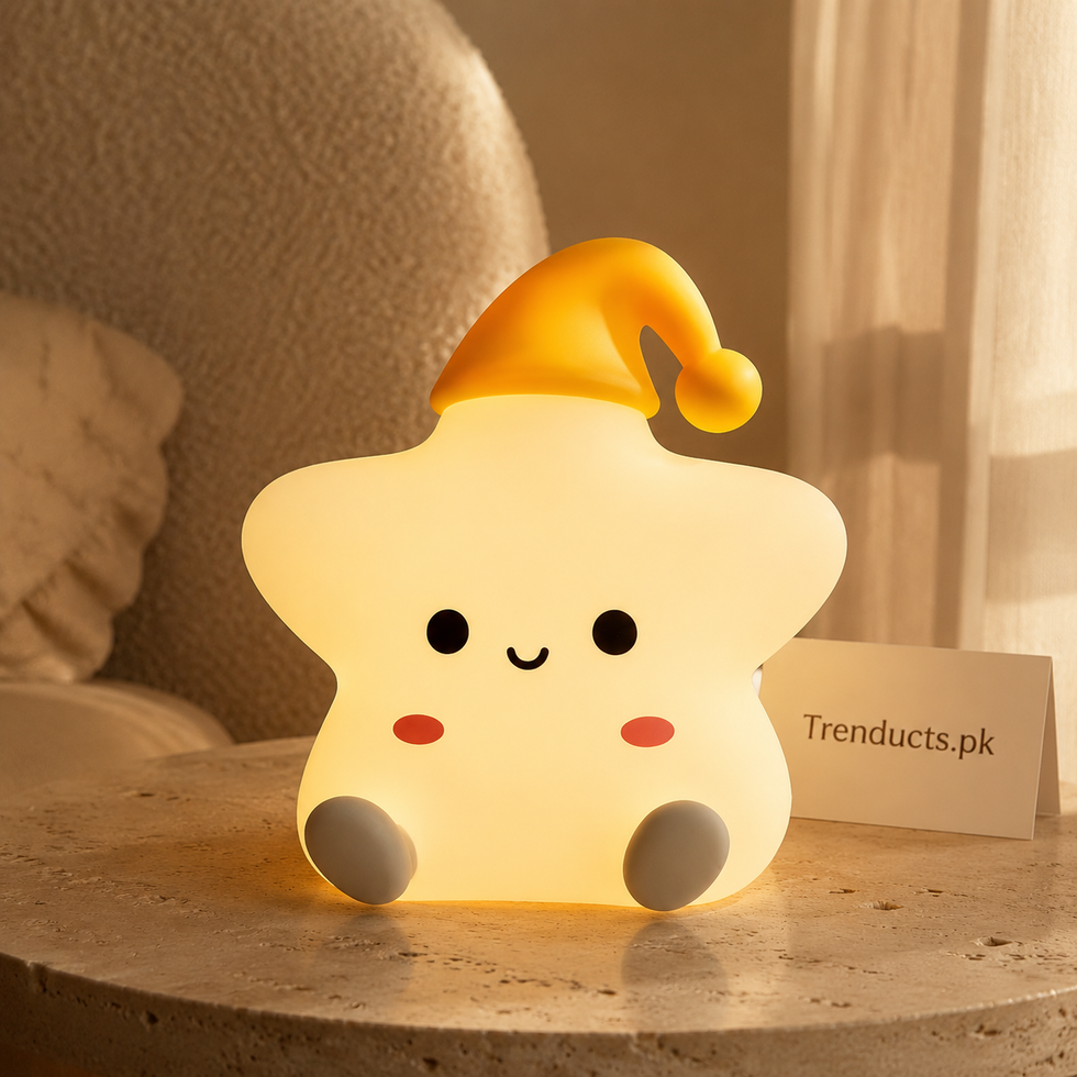 LED Star Night Light – Rechargeable Silicone Touch Lamp with Colour Modes