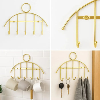 Wall-Mounted Golden Holder – Elegant Home Décor - Clarify.pk