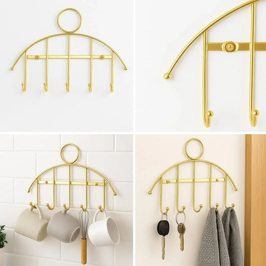 Wall-Mounted Golden Holder – Elegant Home Décor - Clarify.pk