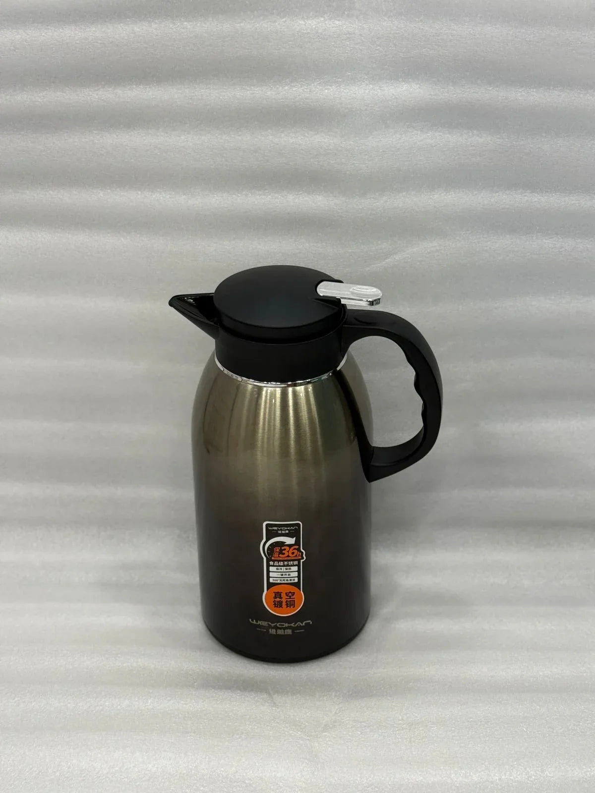 2.2L Stainless Steel Thermal Flask – Grey Black Hot & Cold Bottle - Clarify.pk