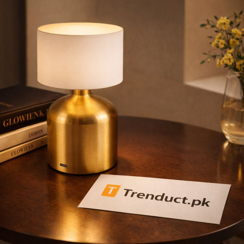 Mini Metal Desk Lamp – USB Rechargeable Warm Light IT