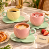 Tulip Cup and Saucer Set with Leaf-Shaped Saucer