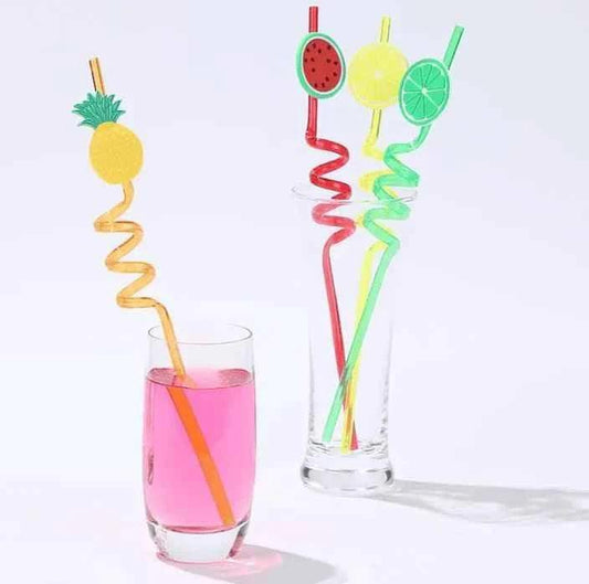 Fruity Straws Pack - 4 Colorful Straws for Fun Drinks - Clarify.pk
