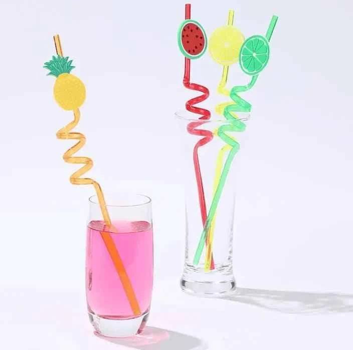 Fruity Straws Pack - 4 Colorful Straws for Fun Drinks