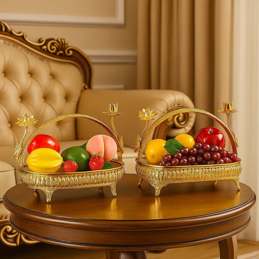 Luxury Gold Basket Tray – Decorative Storage (each) - Clarify.pk