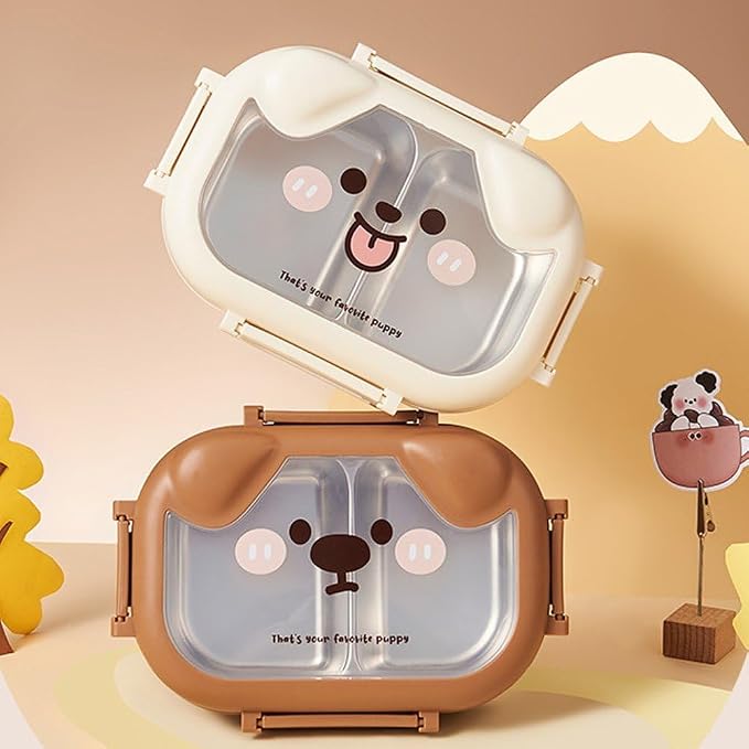 Kids Bento Box – Stainless Steel, Puppy Design
