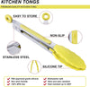 Stainless Steel Kitchen Tongs with Silicone Tips – Non-Slip Food Serving Tongs