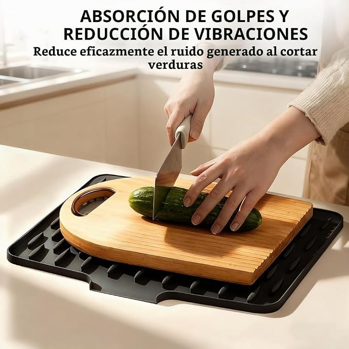 Silicone Dish Drainer Mat with Drain Outlet - Non-Slip Kitchen Drying Mat