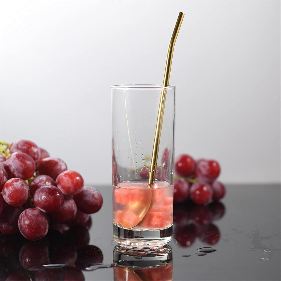2-in-1 Stainless Steel Straw & Spoon Set with Cleaning Brush (4PCS)