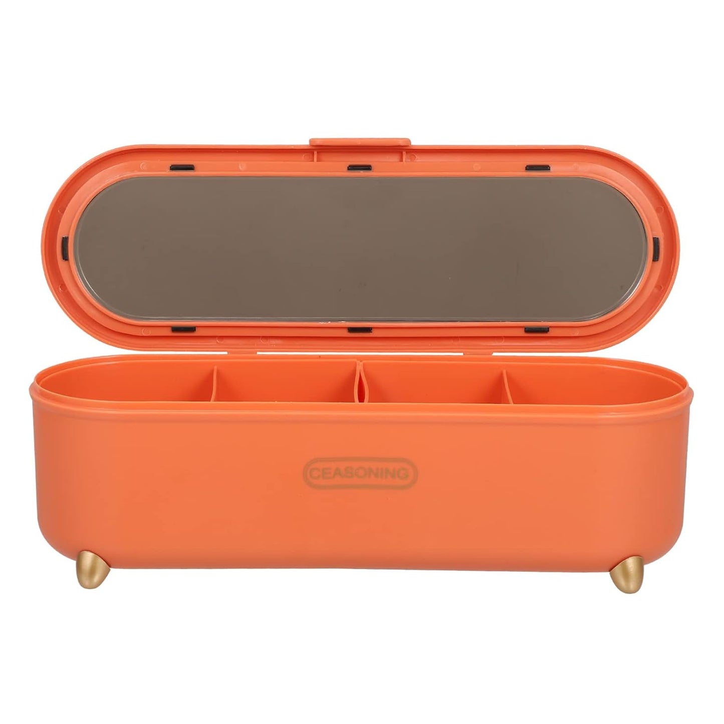 Four-Compartment Seasoning Box with Integrated Handles – Kitchen Spice Organizer