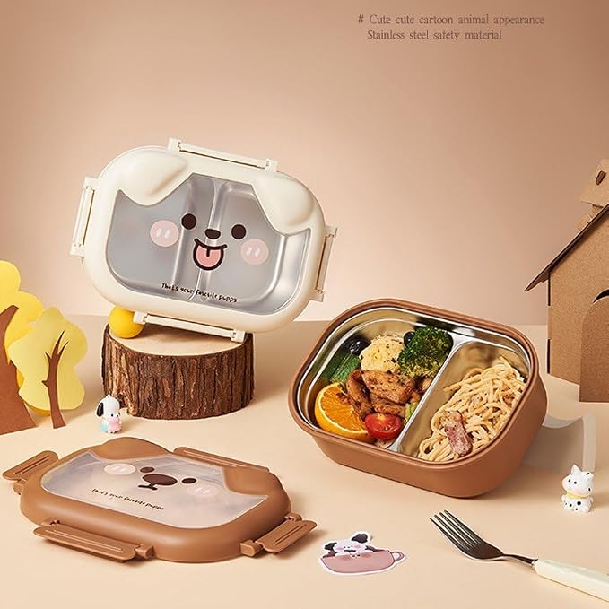 Kids Bento Box – Stainless Steel, Puppy Design