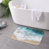 3D Ocean Wave Beach Bathroom Mat – Anti-Slip Rug