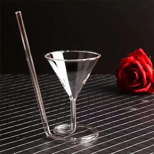 Spiral Straw Cocktail Glass – Stylish Drinking Glass - Clarify.pk