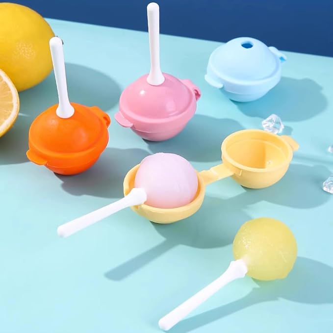 Silicone Lollipop Ice Ball Mold - Easy Release Popsicle & Ice Cream Mold