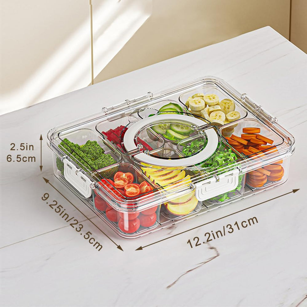 Nordic Rotating Petal Dry Fruit Box – Creative Multi-Compartment Snack Tray
