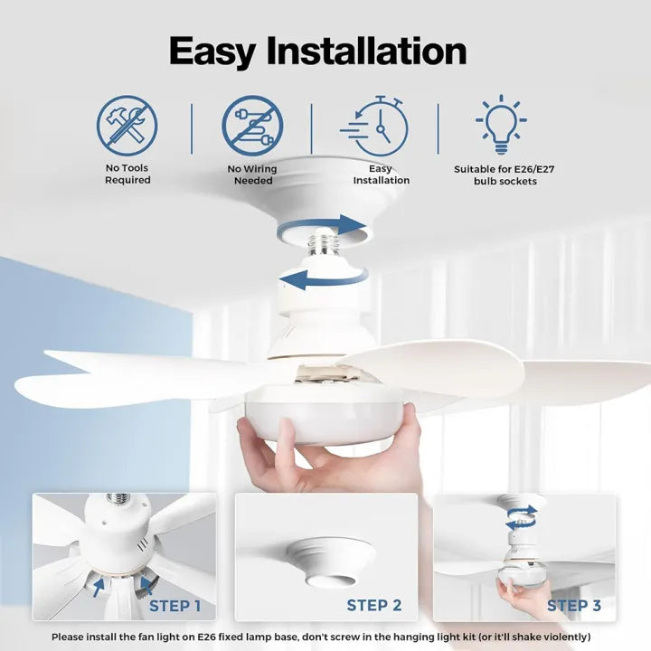 2-in-1 LED Ceiling Fan Light with Remote