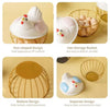 Hen Shaped Egg Basket with Lid - Large Capacity Chicken Egg Holder & Kitchen Storage