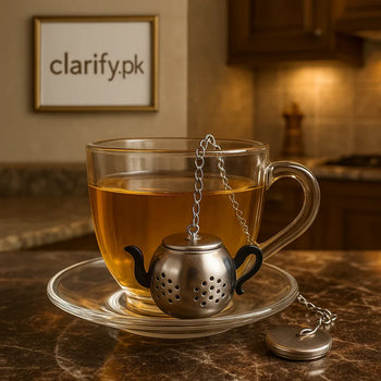 Stainless Steel Kettle-Shape Tea Infuser – Durable Teapot Design - Clarify.pk