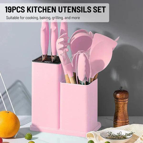 19Pcs Silicone Kitchen Utensils Set for Cooking and Baking - Clarify.pk