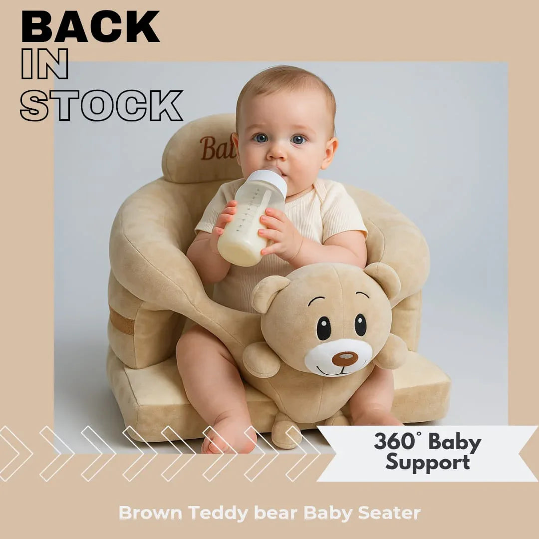 Brown Teddy Bear 360° Baby Support Sofa Seat - Clarify.pk